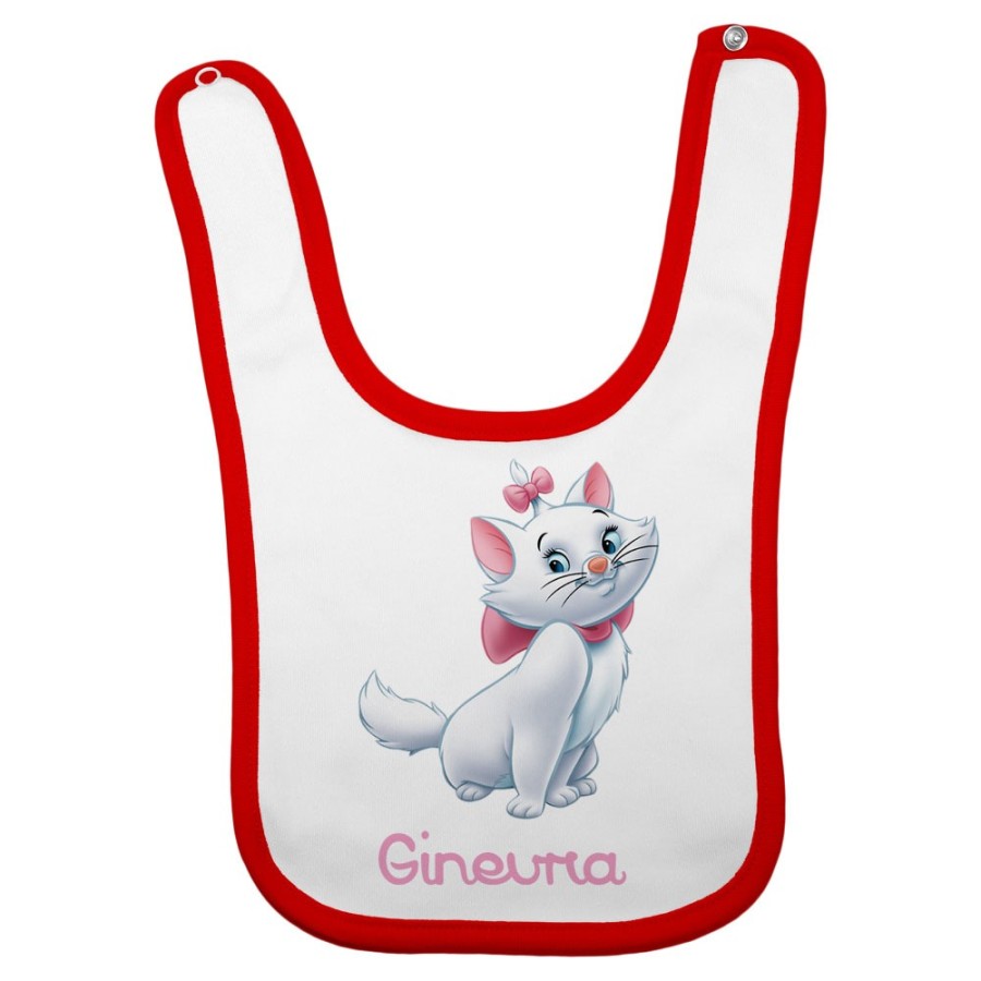 Bavaglino neonata personalizzato con nome minou Cartoon