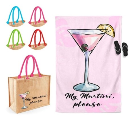 Coordinato telo e borsa mare personalizzabile con nome my...