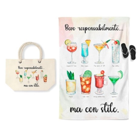 Coordinato telo e borsa mare personalizzabile con nome...