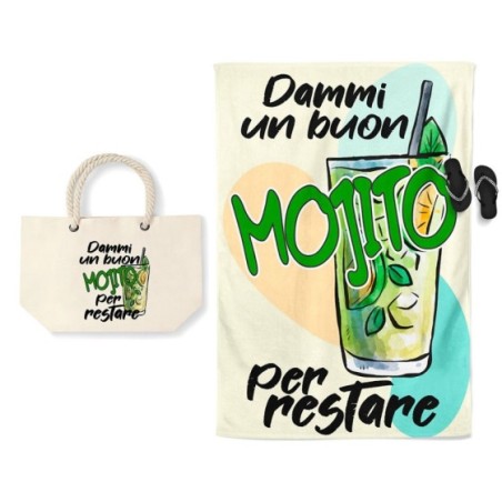 Coordinato telo e borsa mare personalizzabile con nome...