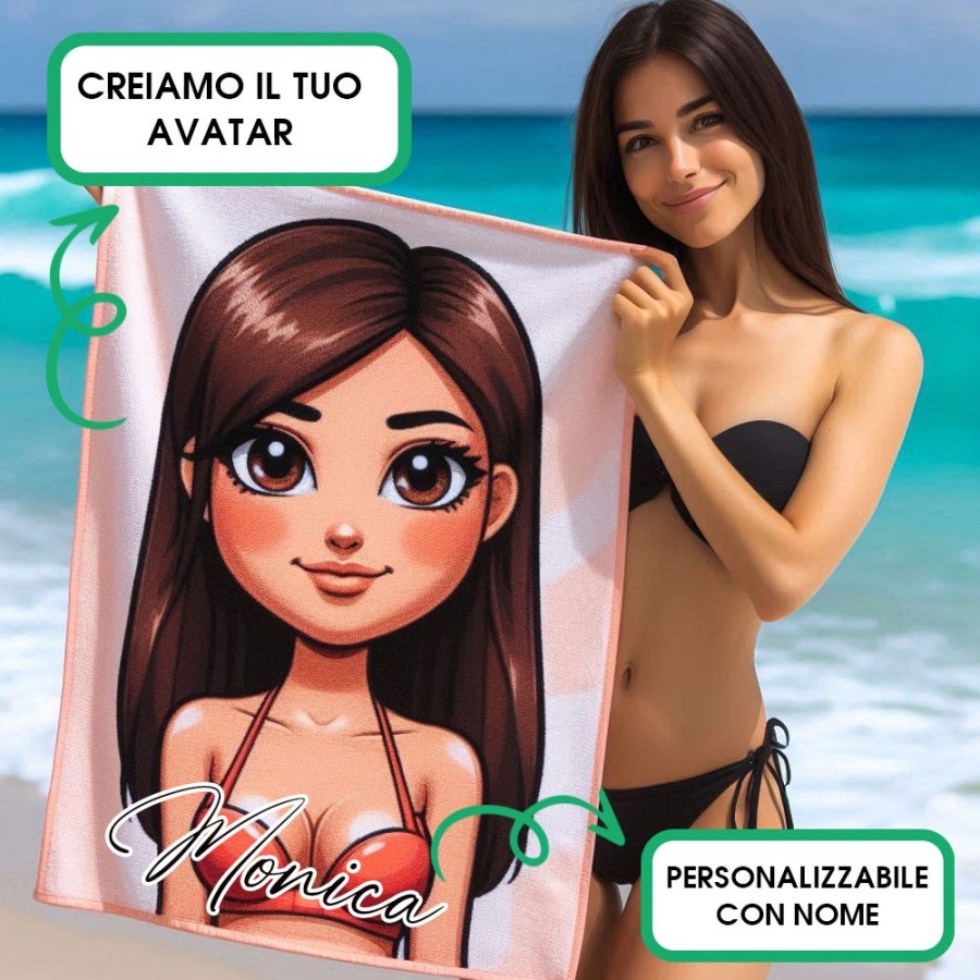 Telo mare personalizzato con avatar e nome