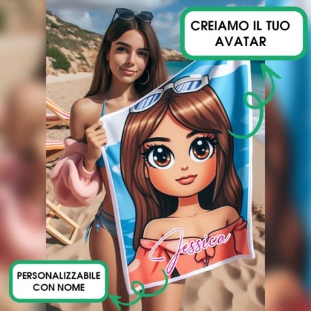 Telo mare personalizzato con avatar e nome