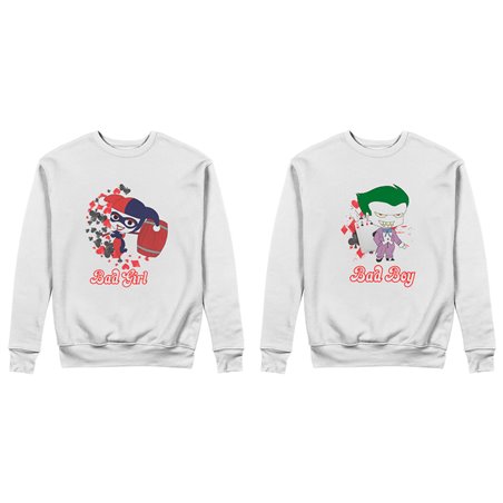 Coppia di felpe personalizzabili con nomi harley quinn...