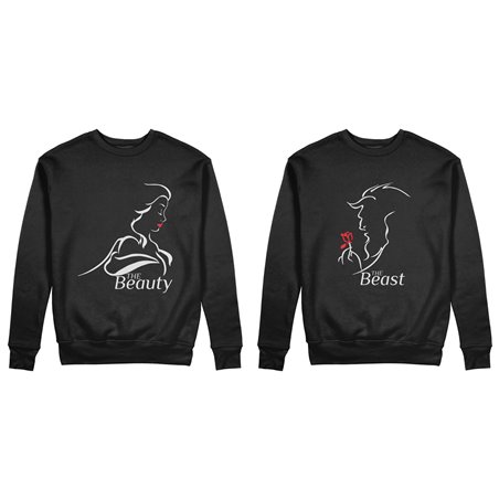 Coppia di felpe personalizzabili con nomi the beast and...