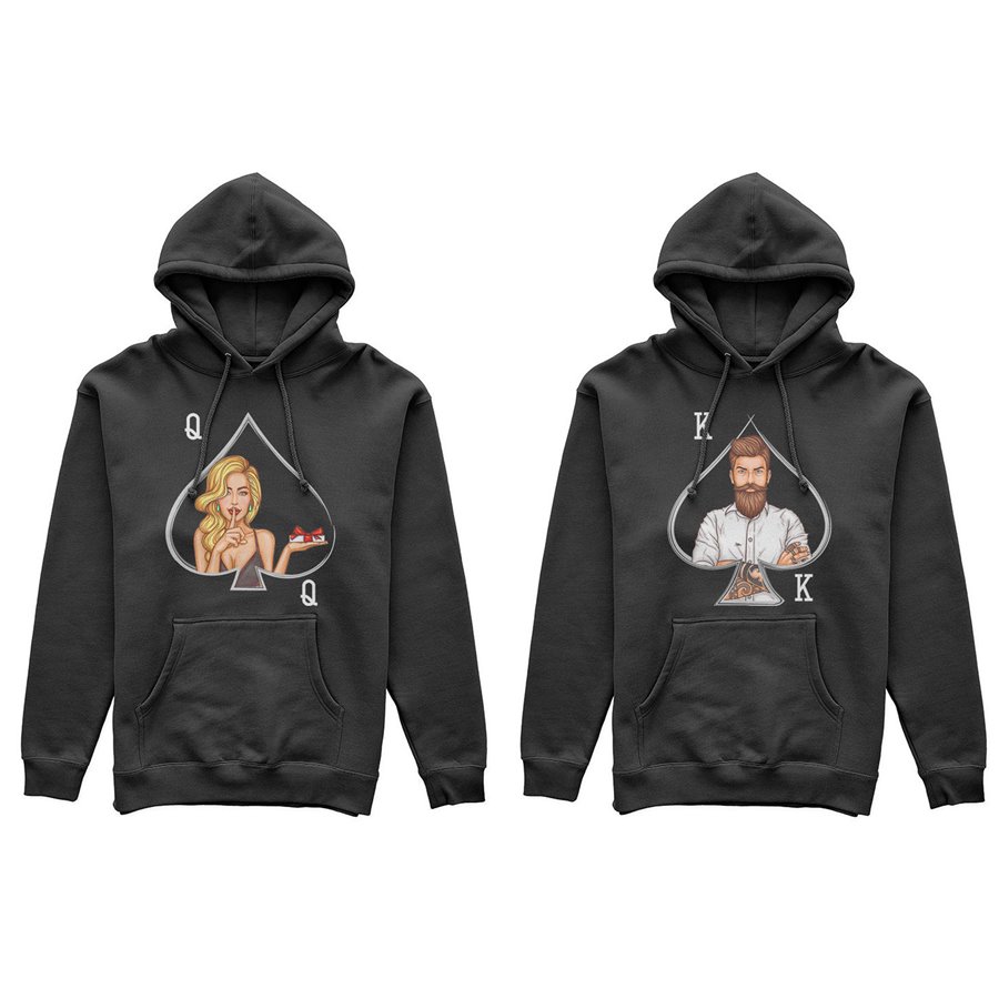 Coppia di felpe personalizzabili con nome k and q