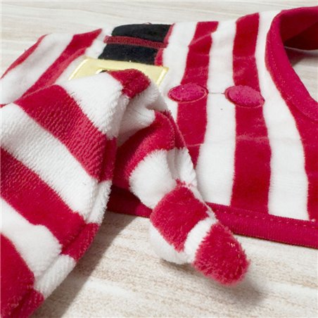 Set cappello e bavaglino neonato in ciniglia elfo di babbo natale personalizzato con nome