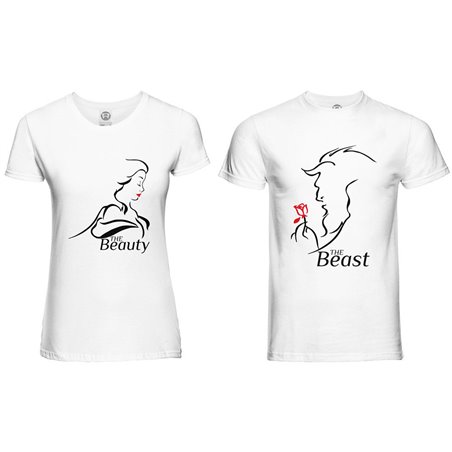 Coppia di maglie personalizzabili con nomi the beast and...