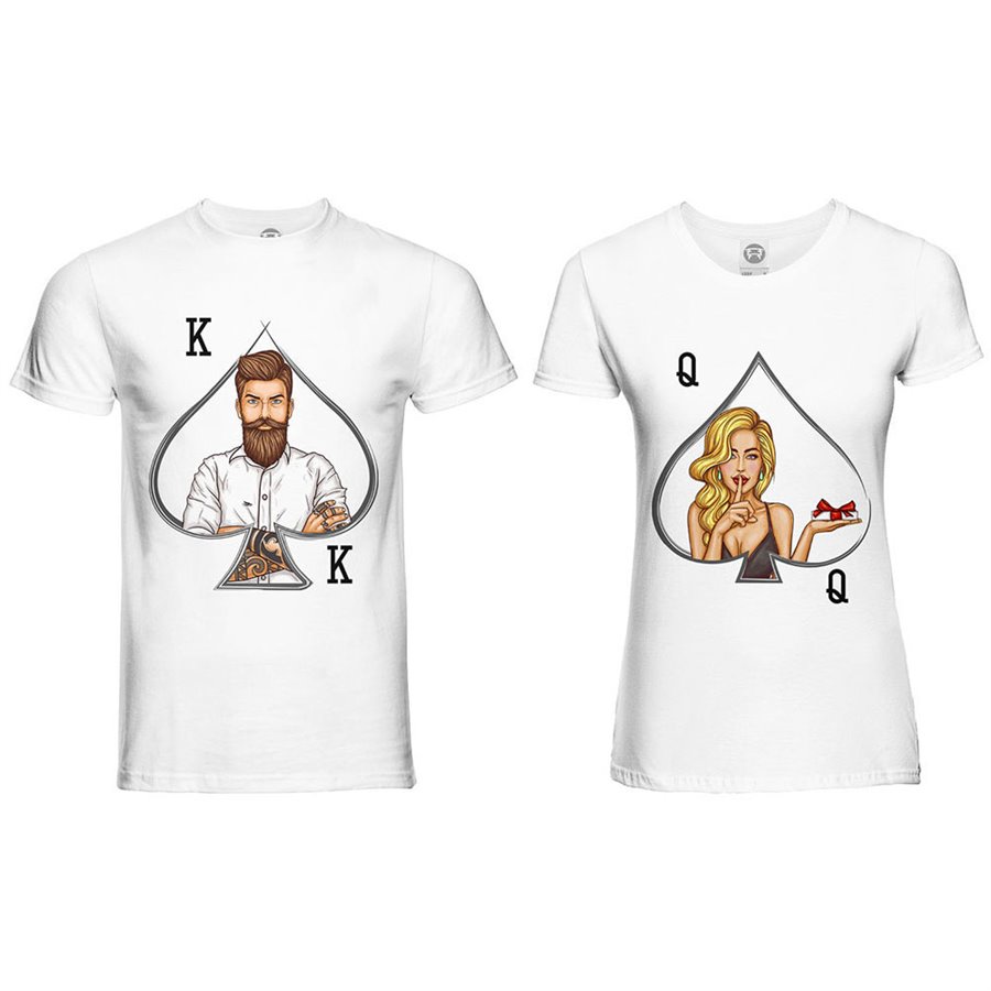 Coppia di maglie personalizzabili con nome k and q
