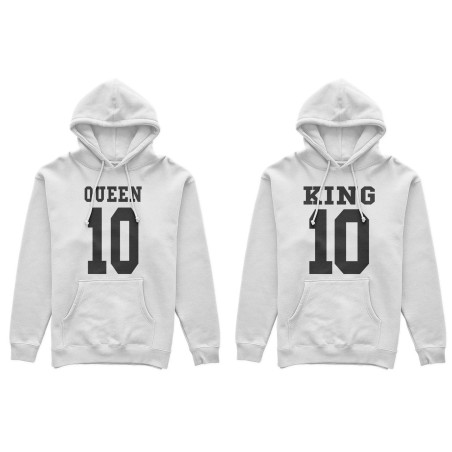 Coppia di felpe personalizzate con nomi e numeri king e...