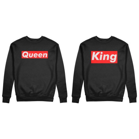Coppia di felpe personalizzabili con nome king e queen...