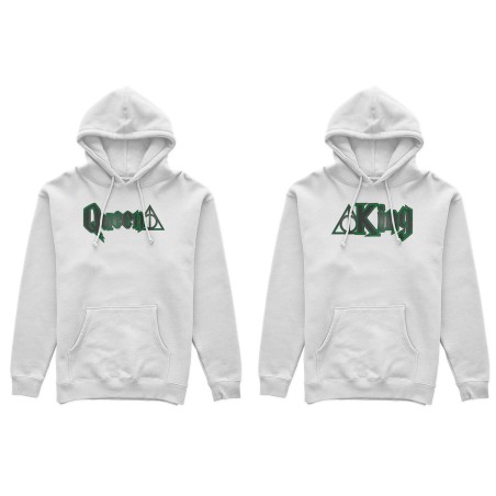 Coppia di felpe personalizzabili con nomi king e queen...