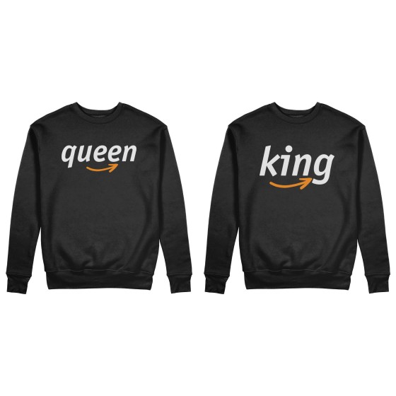 Coppia di felpe personalizzabili con nomi king e queen delivery 2