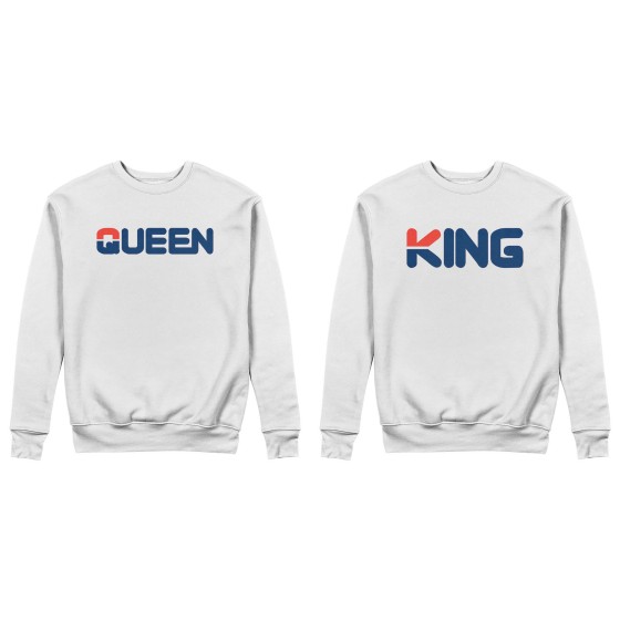 Coppia di felpe personalizzabili con nome king e queen fila