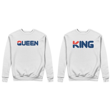 Coppia di felpe personalizzabili con nome king e queen fila