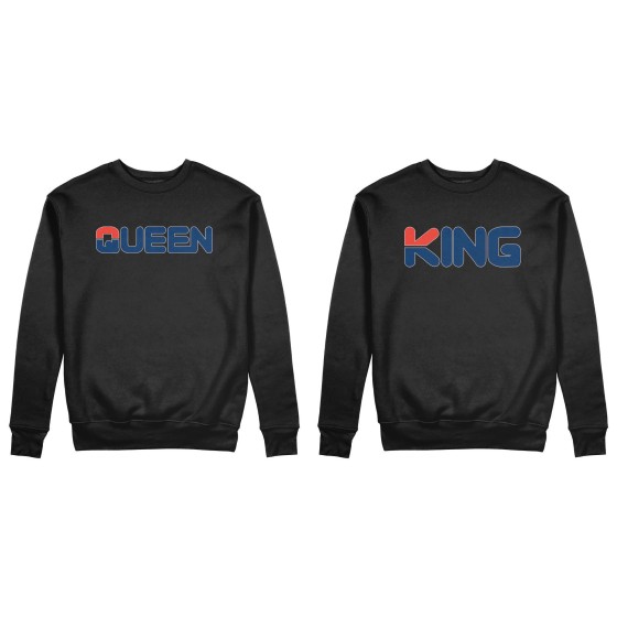 Coppia di felpe personalizzabili con nome king e queen fila 2