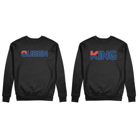 Coppia di felpe personalizzabili con nome king e queen fila