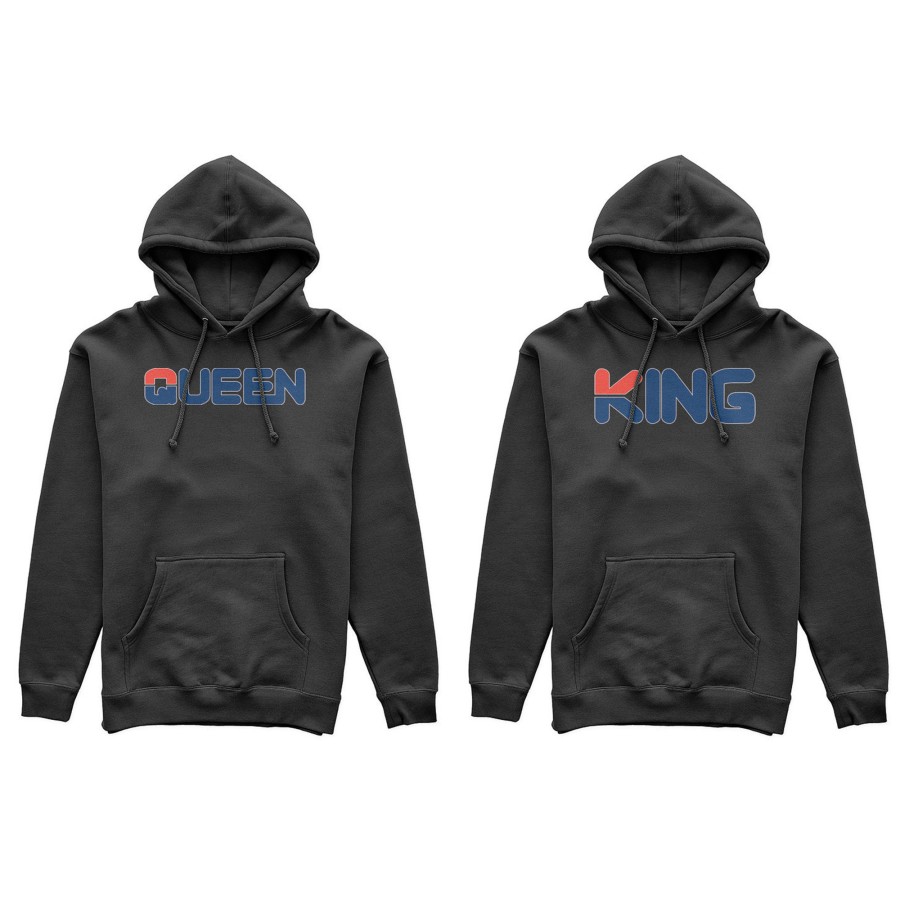 Coppia di felpe personalizzabili con nome king e queen fila