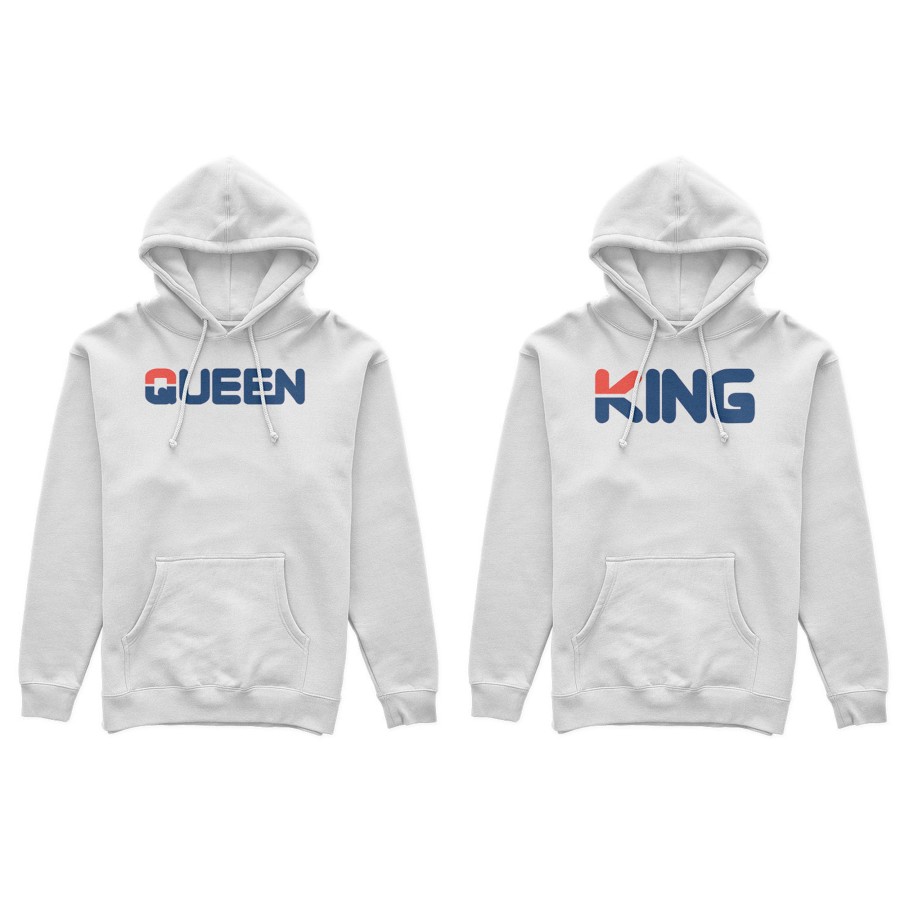 Coppia di felpe personalizzabili con nome king e queen fila
