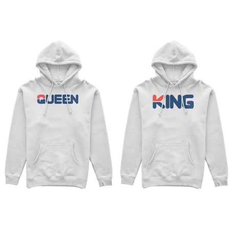 Coppia di felpe personalizzabili con nome king e queen fila