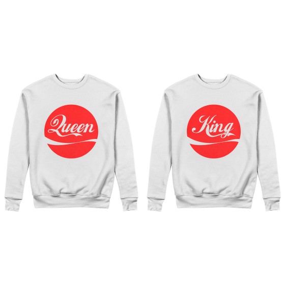 Coppia di felpe personalizzabili con nome king e queen cola 2
