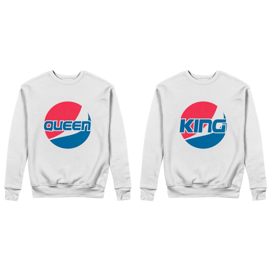 Coppia di felpe personalizzabili con nome king e queen pepsi