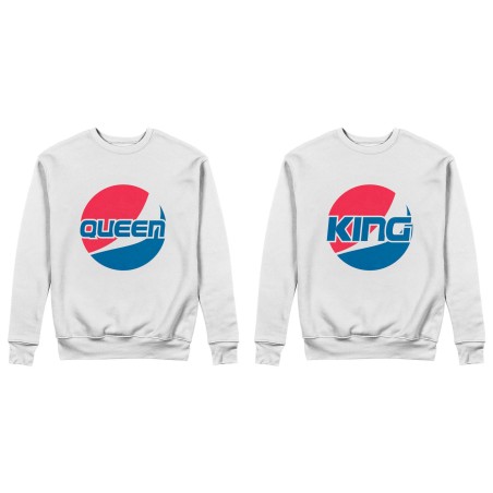 Coppia di felpe personalizzabili con nome king e queen pepsi