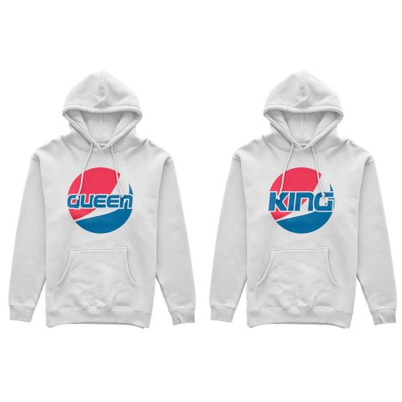Coppia di felpe personalizzabili con nome king e queen pepsi