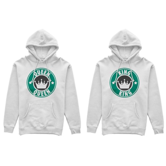 Coppia di felpe personalizzabili con nome king e queen starb 2
