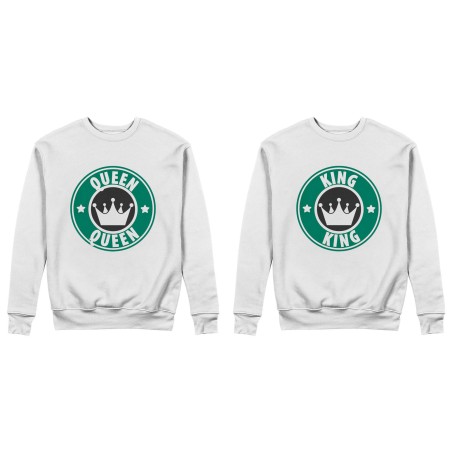 Coppia di felpe personalizzabili con nome king e queen starb