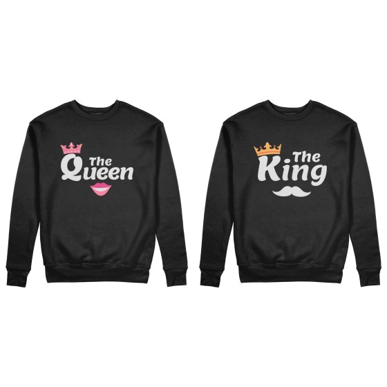 Coppia di felpe personalizzabili con nomi king e queen smile 2