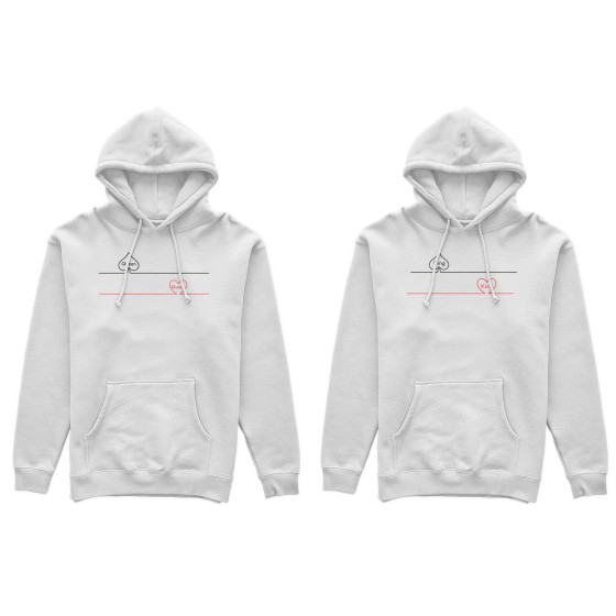 Coppia di felpe personalizzabili con nomi king e queen picche e cuori