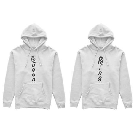 Coppia di felpe personalizzabili con nomi king e queen verticale