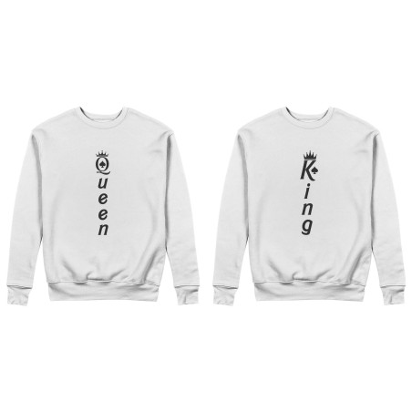 Coppia di felpe personalizzabili con nomi king e queen verticale