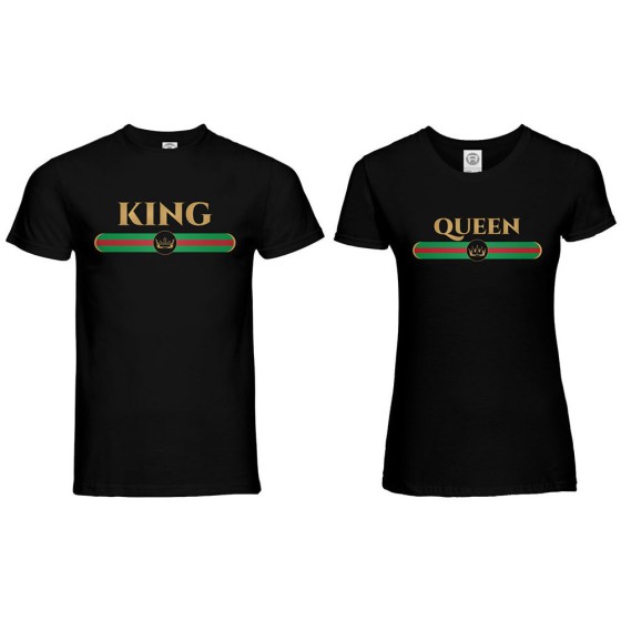 Coppia di maglie personalizzabili con nome king e queen brand di lusso 2