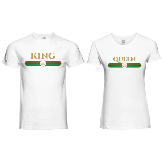 Coppia di maglie personalizzabili con nome king e queen brand di lusso
