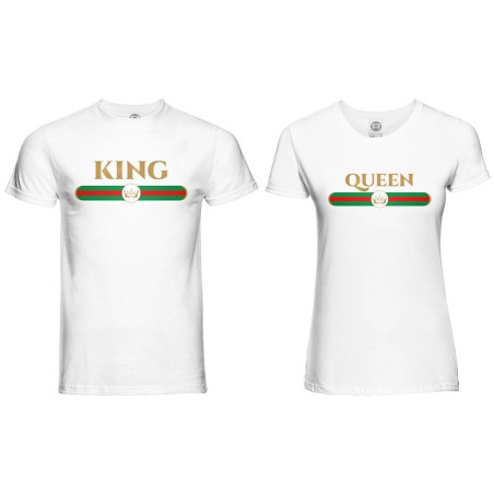 Coppia di maglie personalizzabili con nome king e queen...