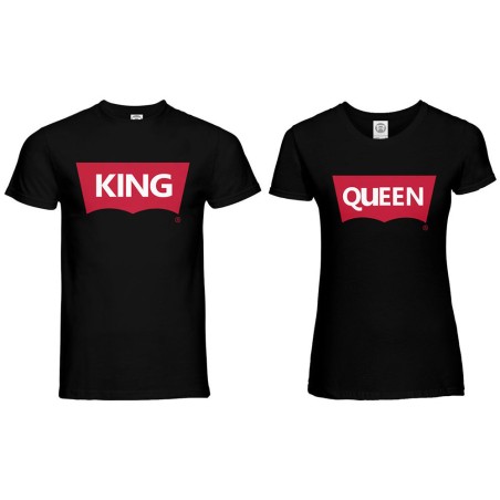 Coppia di maglie personalizzabili con nomi king e queen...