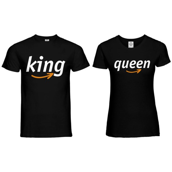 Coppia di maglie personalizzabili con nomi king e queen delivery 2