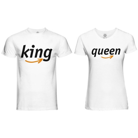 Coppia di maglie personalizzabili con nomi king e queen...
