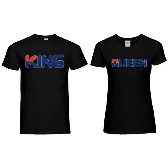 Coppia di maglie personalizzabili con nome king e queen fila