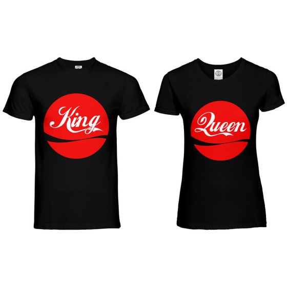 Coppia di maglie personalizzabili con nome king e queen cola 2