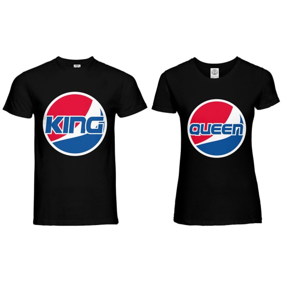 Coppia di maglie personalizzabili con nome king e queen pepsi 2
