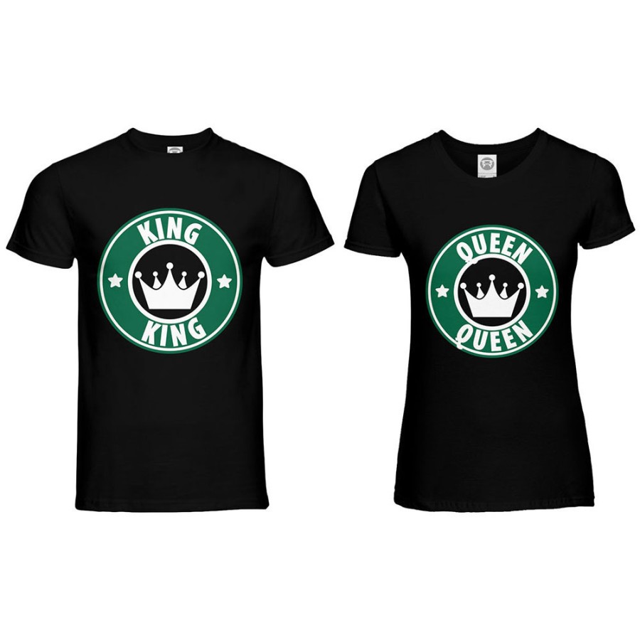 Coppia di maglie personalizzabili con nome king e queen starb
