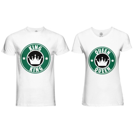 Coppia di maglie personalizzabili con nome king e queen...