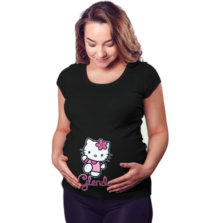 Maglia premaman personalizzata con nome hello kitty Cartoon