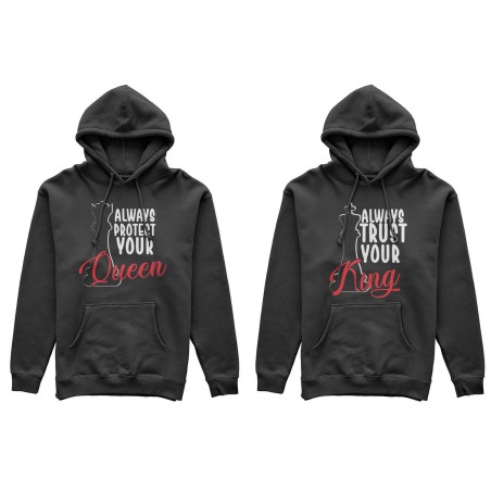Coppia di felpe personalizzabili con nome always trust...