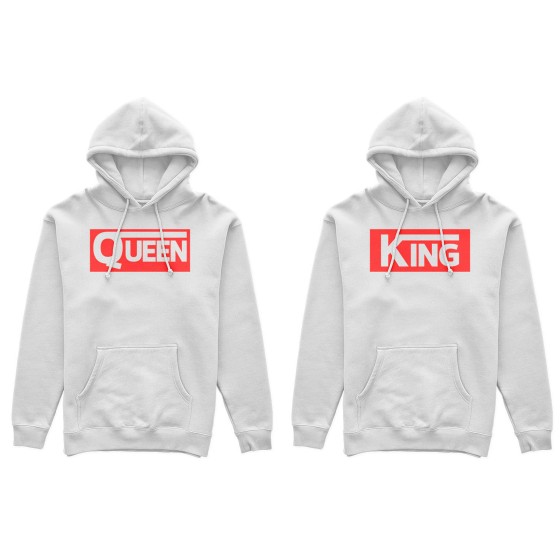 Coppia di felpe personalizzabili con nomi v king e v queen 2