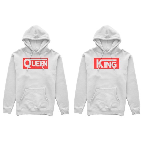Coppia di felpe personalizzabili con nomi v king e v queen