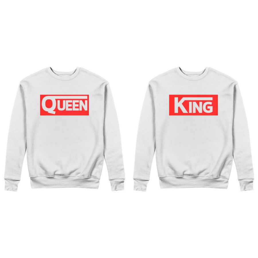 Coppia di felpe personalizzabili con nomi v king e v queen