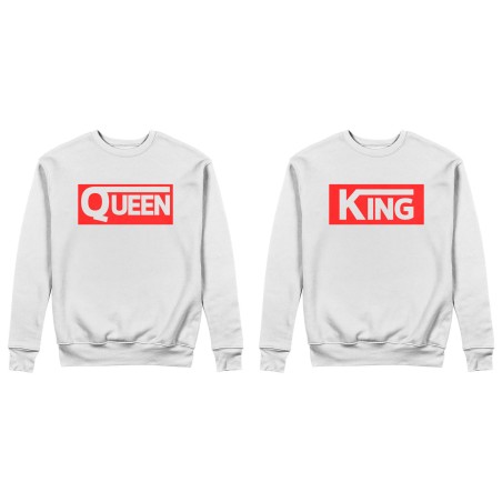Coppia di felpe personalizzabili con nomi v king e v queen